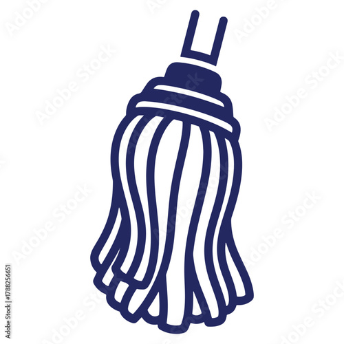 Vector illustration of a mop tool used for cleaning and sanitizing floors in home or commercial spaces symbol for cleanliness