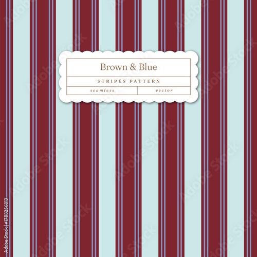 Blue and Brown Stripes Seamless Pattern