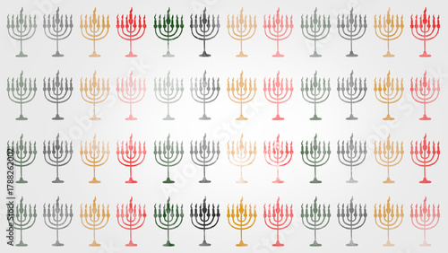 Seamless Repeat Pattern of Kinara Silhouette on White Background