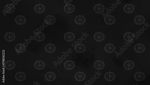 Seamless Repeat Pattern of Winter Solstice Symbols on Grey Grunge Background
