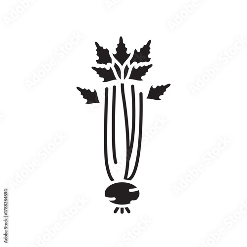 celery growing black line icon for digital and print projects. Arctic animals.