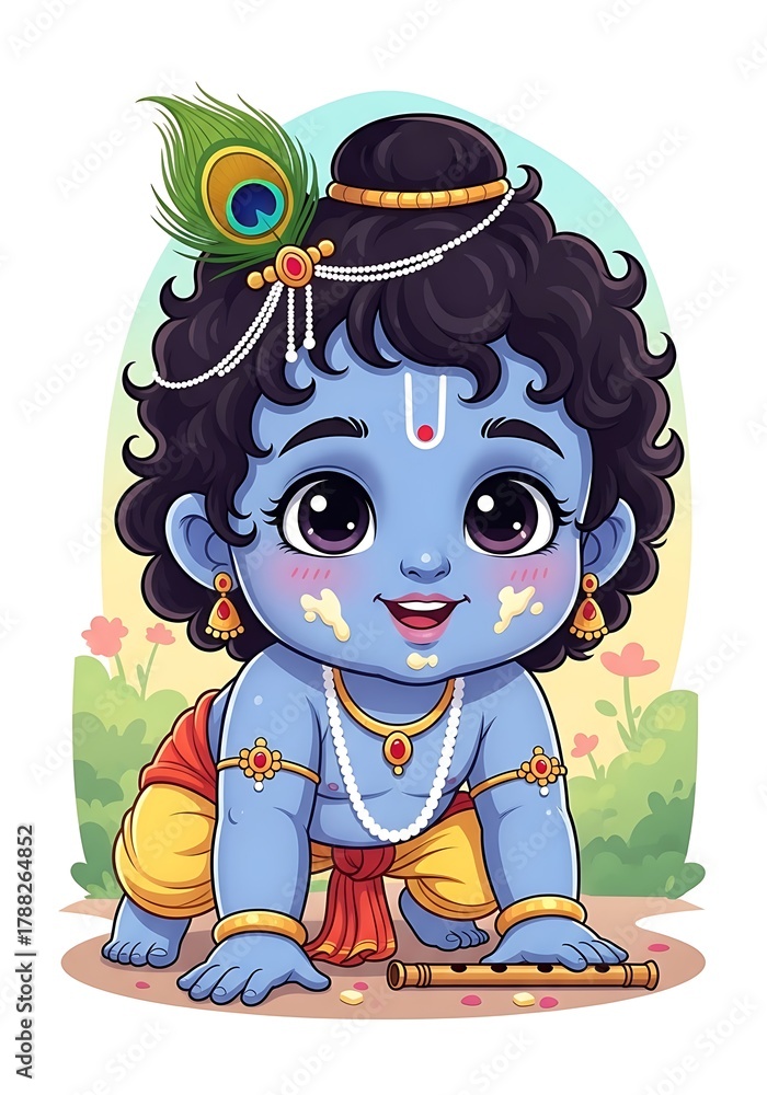 Fototapeta premium Cute Little Lord Krishna