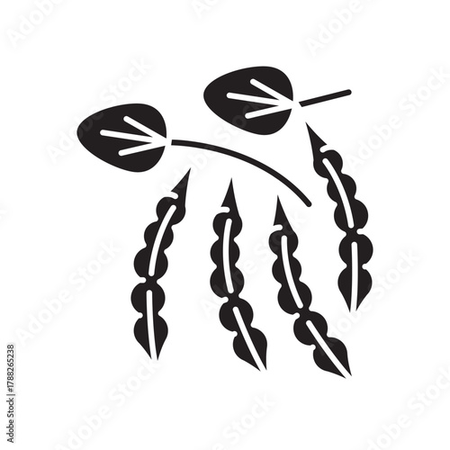 pea growing black line icon for digital and print projects. Arctic animals.
