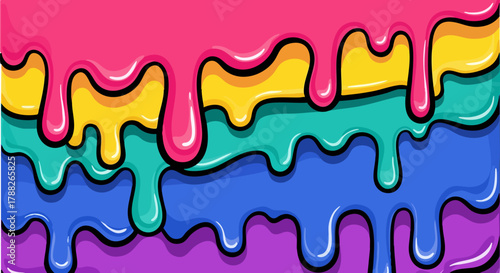 Colorful dripping paint creates an abstract background