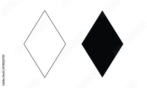 Rhombus Shape in Geometry. Geometric Shapes Vector Illustration on White Background