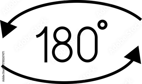 180 Degrees Icon. 180 Degrees vector icon set.
