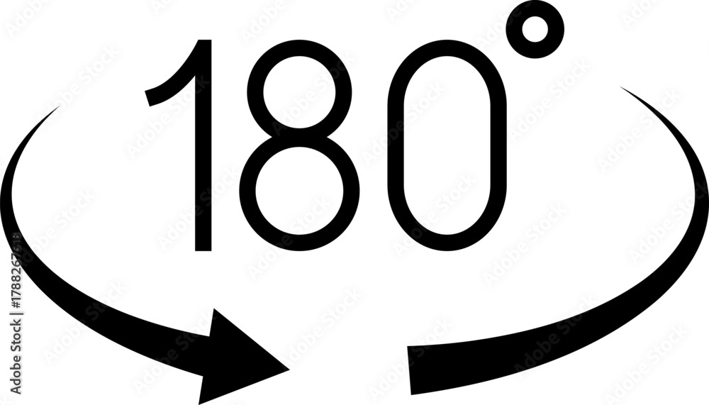 Fototapeta premium 180 Degrees Icon. 180 Degrees vector icon set.