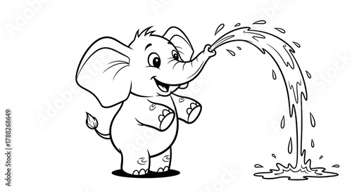 Adorable Baby Elephant Sprays Water From Its Trunk