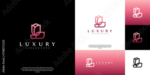 Roses with a concept of beauty and luxury, elegant and premium style, vector illustration design.