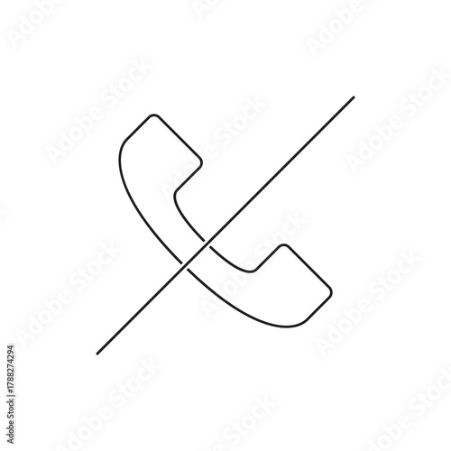 Cancelled No Phone Line Line Glyph