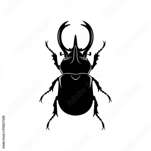 Stag Beetle Silhouette Vector Illustration