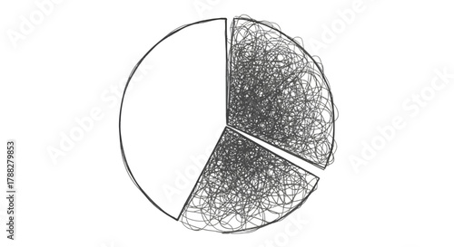 Pie chart with tangled section and clean space