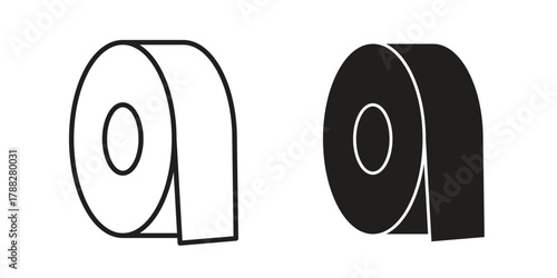 Adhesive tape icon illustration, thin line vector, web design sign,