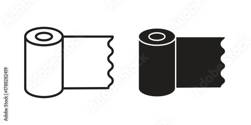 Bandage roll icon illustration, thin line vector, web design sign,