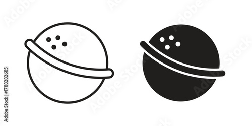 Bath salts bomb icon illustration, thin line vector, web design sign,