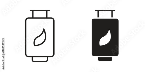 Biogas icon illustration, thin line vector, web design sign,