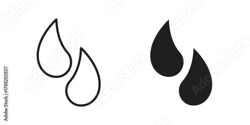 Blood drops icon illustration, thin line vector, web design sign,