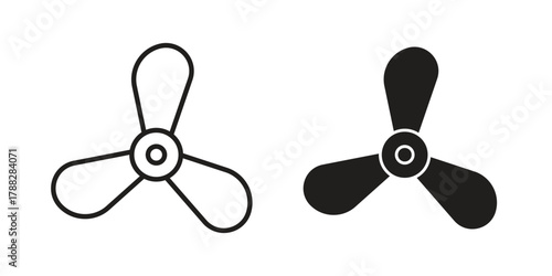 Boat screw icon illustration, thin line vector, web design sign,