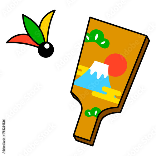 羽根つき（羽子板と羽根）