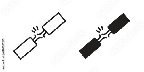 Broken Wire Icon icon illustration, thin line vector, web design sign,