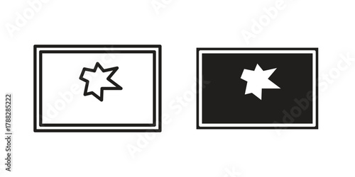 Broken window icon illustration, thin line vector, web design sign,