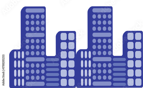 Abstract blue cityscape illustration vector graphic urban buildings