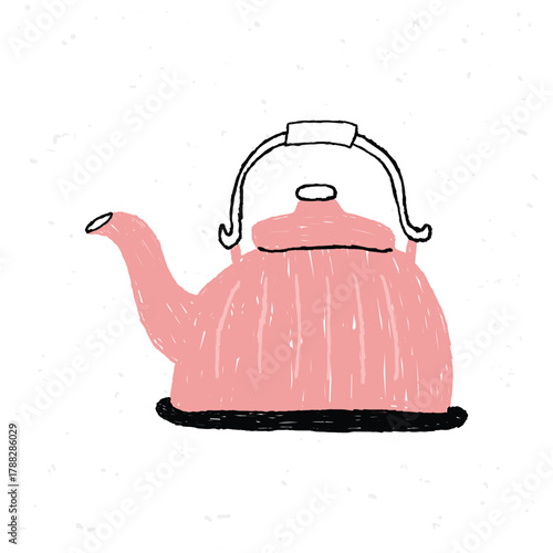 hand drawn teapot scribble illustration