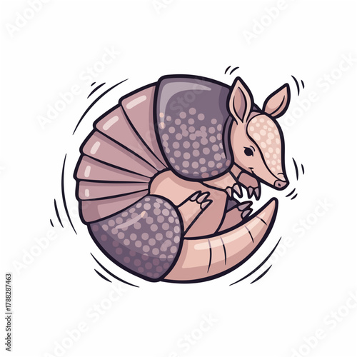 Armadillo Rolling into Ball Mid Motion