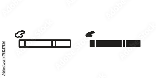 Cigarette icon illustration, thin line vector, web design sign,