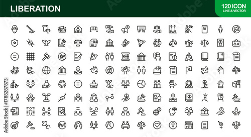 Liberation Bold Icon Set. Professional and Sleek icons for advocacy, social change, and freedom
