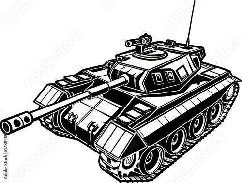 Isometric vector of a black and white fire rescue robot, designed for firefighting, rescue, and safety tasks.