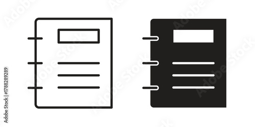 Contact book icon illustration, thin line vector, web design sign,