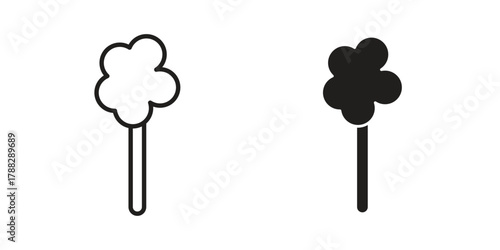 Cotton Candy icon illustration, thin line vector, web design sign,