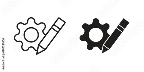 Customization icon illustration, thin line vector, web design sign,