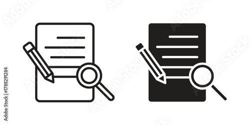 Defining icon illustration, thin line vector, web design sign,
