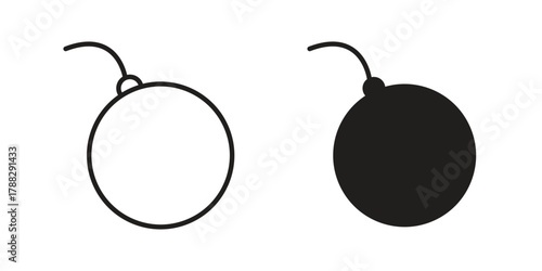 Demolition ball icon illustration, thin line vector, web design sign,