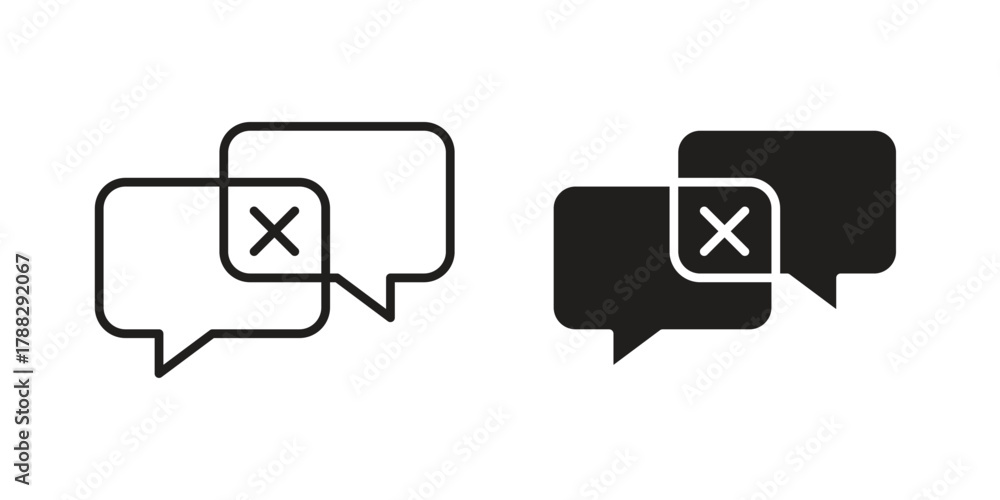 Fototapeta premium Disagreement icon illustration, thin line vector, web design sign,