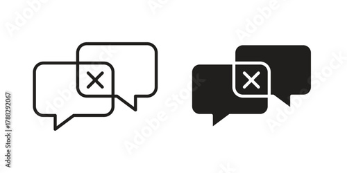 Disagreement icon illustration, thin line vector, web design sign,