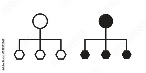 Distribution channel icon illustration, thin line vector, web design sign,