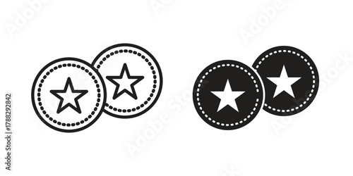 Earn point icon illustration, thin line vector, web design sign,