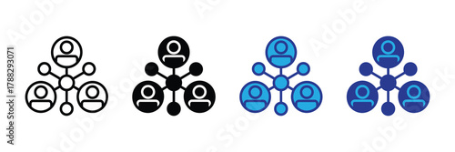Network of people icons showing connection and communication