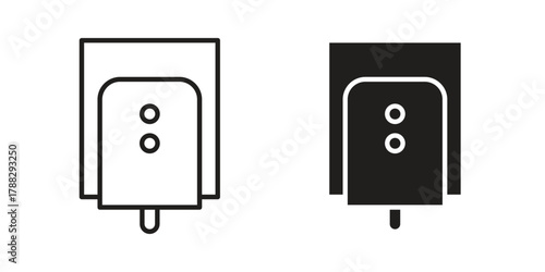 Electrical soap box icon illustration, thin line vector, web design sign,