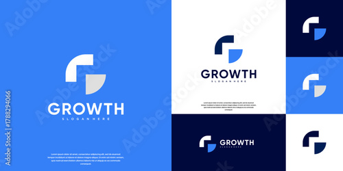 global economy logo with modern abstract style, alphabet concept, creative marketing, vector design illustration.