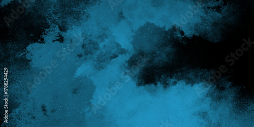 Abstract dark blue watercolor cloudiness, mist, or smog background. Moody Teal and Black Abstract Cloud Texture.  White and ash messy wall stucco texture background .