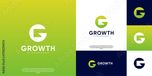 minimalist letter G logo, digital financial growth, smart investment, trade analysis, graphic design illustration.