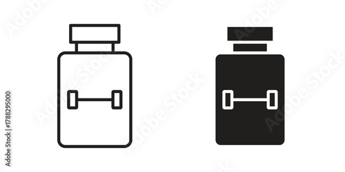 Fitness supplement icon illustration, thin line vector, web design sign,