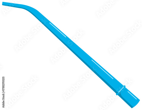 Dental Aspirator Suction Tool Illustration. Editable Color Vector