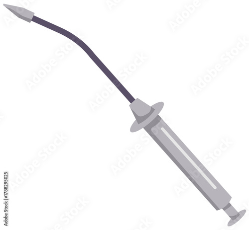 Amalgam Carrier Dental Instrument Illustration. Editable Color Vector