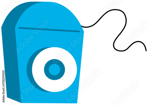 Dental Floss Illustration. Editable Color Vector