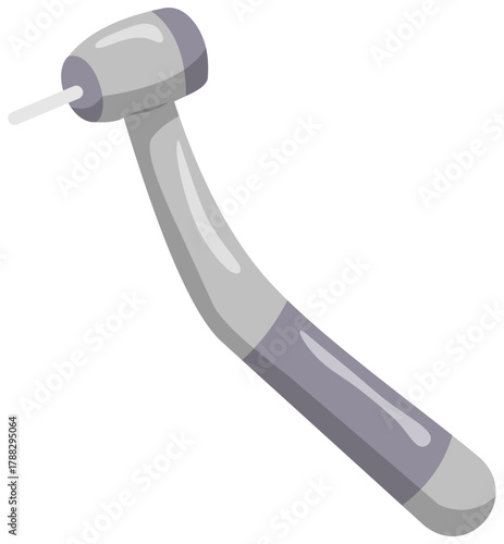 Dental Drill Illustration. Editable Color Vector